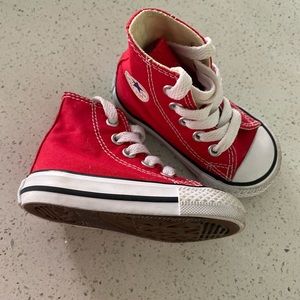 Kids Red Converse All-stars  high tops